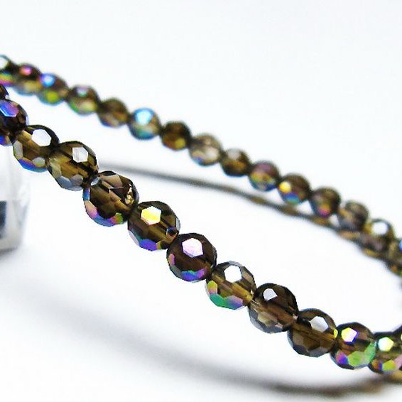 レインボーオーラ 64面カット ブレスレット 5mm [T125-6325]