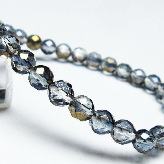 レインボーオーラ 64面カット ブレスレット 6mm [T125-6427]