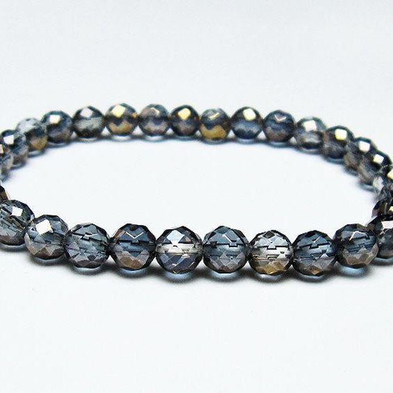 レインボーオーラ 64面カット ブレスレット 6mm [T125-6432]