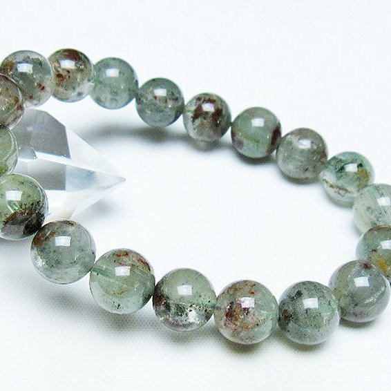 【極上品】グリーンファントムブレスレット　約10mm グリーンファントム ブレスレット 10mm ゴーストクリスタル