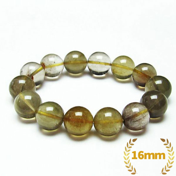 金針ルチル水晶 ブレスレット 16mm [T132-15653]