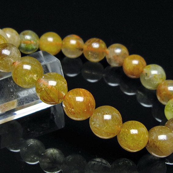 金針ルチル水晶 ブレスレット 10mm [t132-15725]