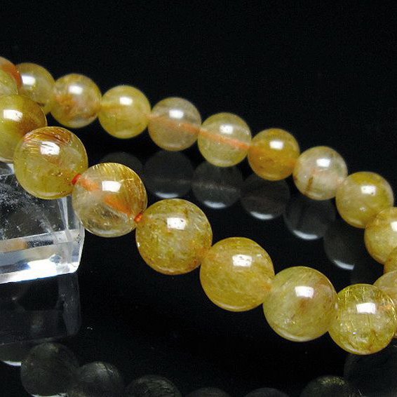 金針ルチル水晶 ブレスレット 10mm [t132-15729]