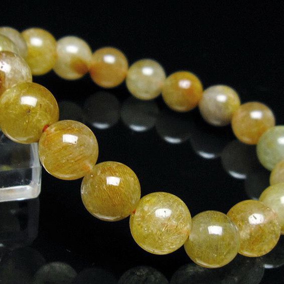 金針ルチル水晶 ブレスレット 11mm [t132-15741]