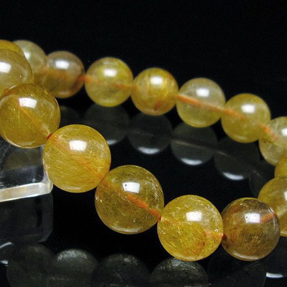 金針ルチル水晶 ブレスレット 13mm [t132-15746]