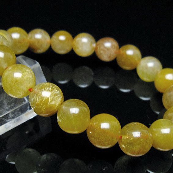 金針ルチル水晶 ブレスレット 10mm [t132-15754]