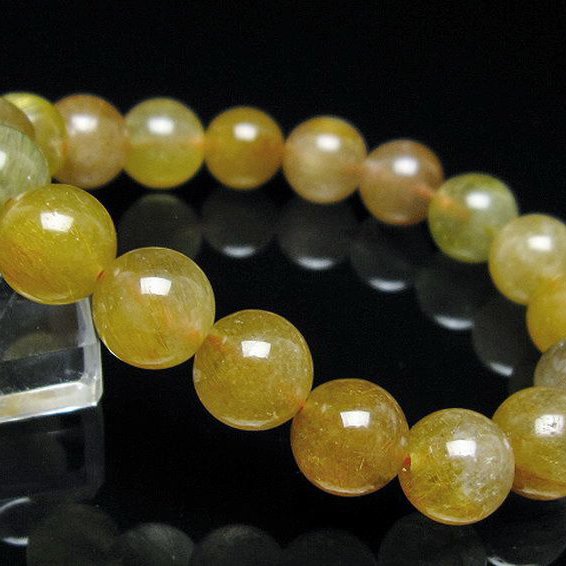 金針ルチル水晶 ブレスレット 11mm [t132-15757]