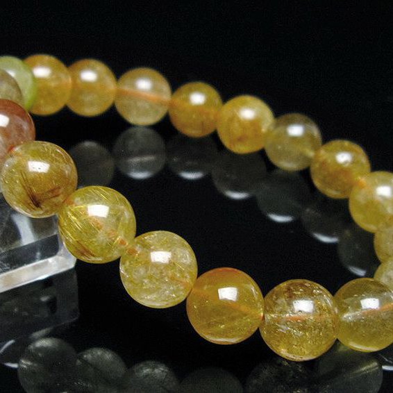 金針ルチル水晶 ブレスレット 11mm [t132-15765]