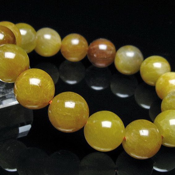 金針ルチル水晶 ブレスレット 13mm [t132-15783]