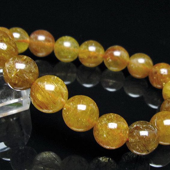 金針ルチル水晶 ブレスレット 11mm [t132-15814]