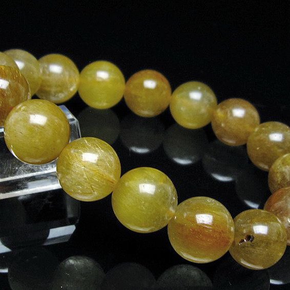 金針ルチル水晶 ブレスレット 13mm [t132-15832]
