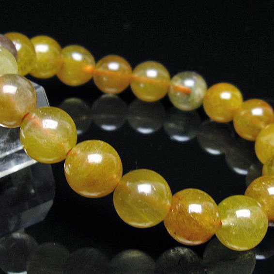 金針ルチル水晶 ブレスレット 10mm [t132-15847]