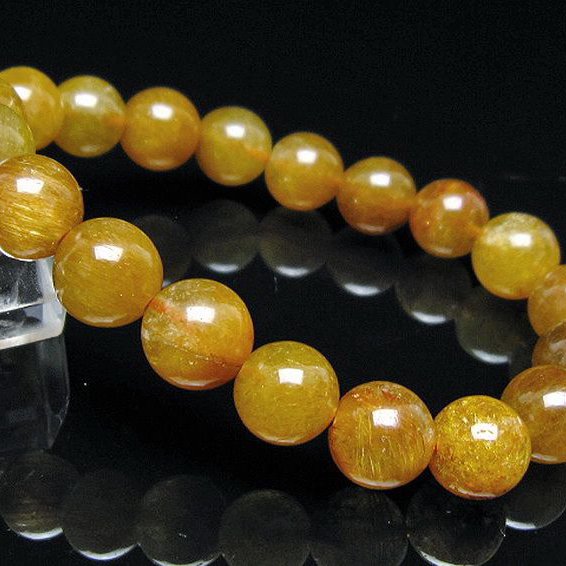 金針ルチル水晶 ブレスレット 11mm [t132-15850]