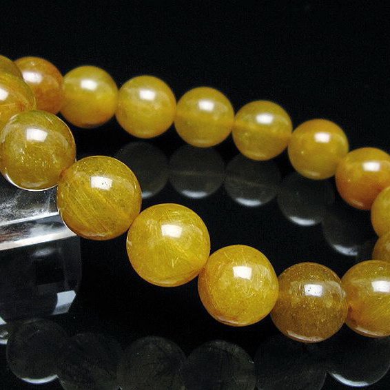 金針ルチル水晶 ブレスレット 12mm [t132-15881]