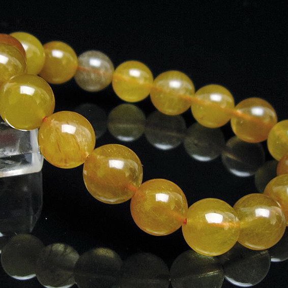 金針ルチル水晶 ブレスレット 11mm [t132-15904]