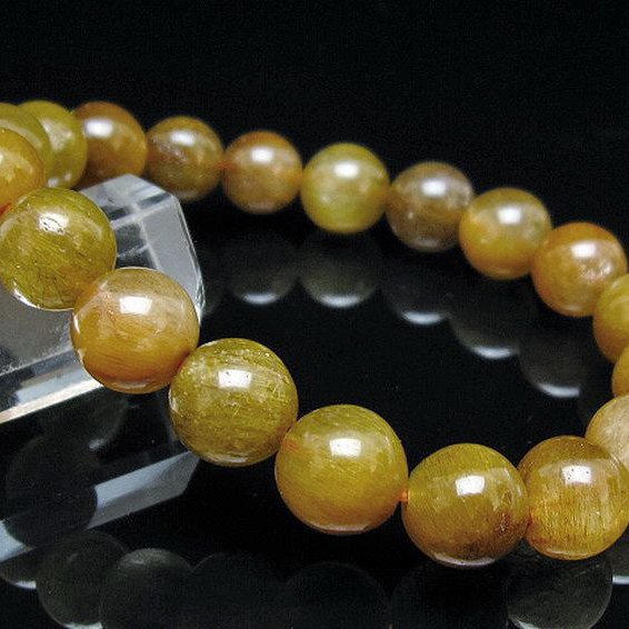金針ルチル水晶 ブレスレット 10mm [t132-15918]