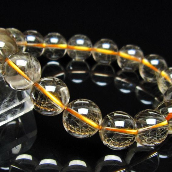 金針ルチル水晶 ブレスレット 12mm [t132-16017]