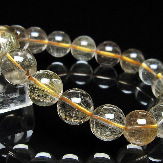 金針ルチル水晶 ブレスレット 12mm [t132-16031]