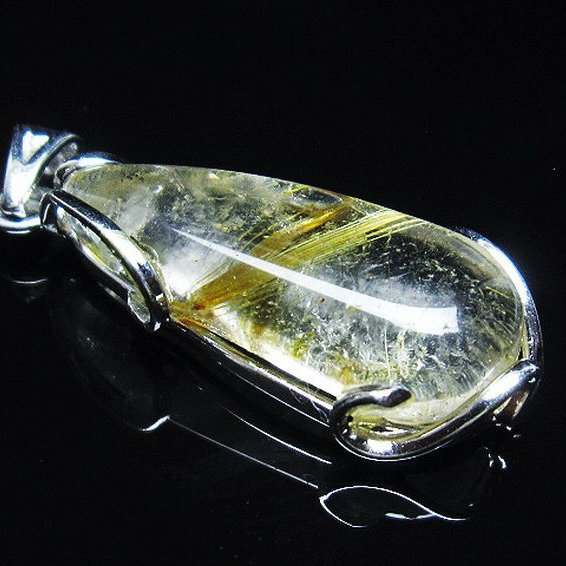 ゴールドタイチンルチル ペンダント [T134-3774]