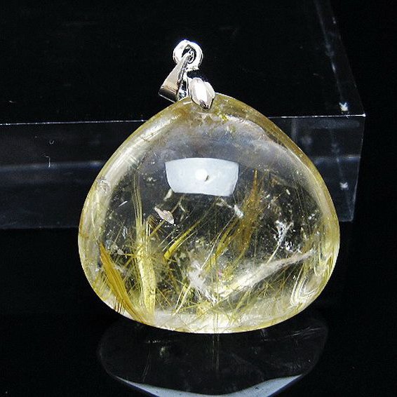 ゴールドタイチンルチル ペンダント [T134-3897]