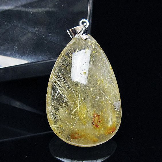 ゴールドタイチンルチル ペンダント [T134-3905]