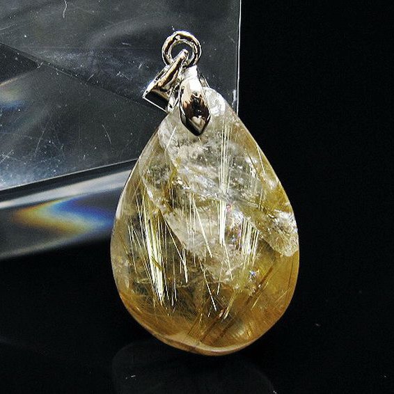 ゴールドタイチンルチル ペンダント [T134-3925]