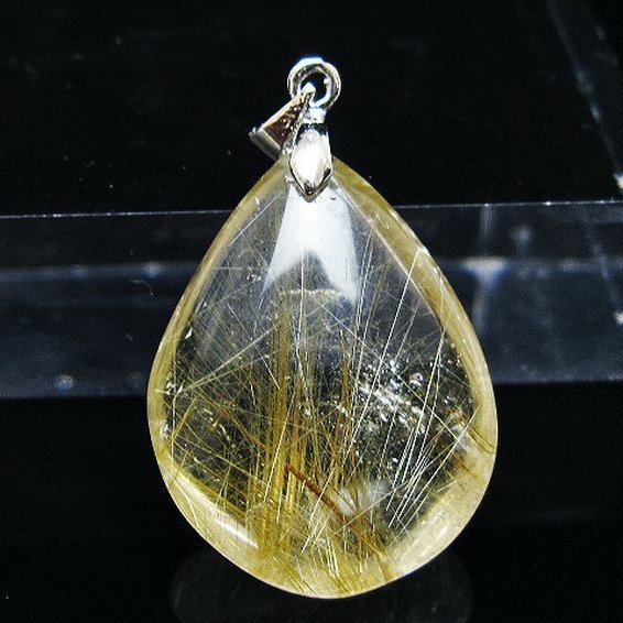 ゴールドタイチンルチル ペンダント [T134-3966]