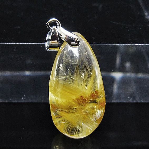 ゴールドタイチンルチル ペンダント [T134-4018]