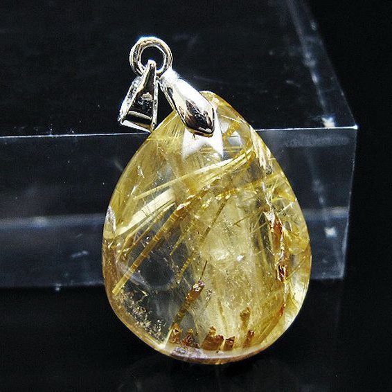 ゴールドタイチンルチル ペンダント [T134-4033]