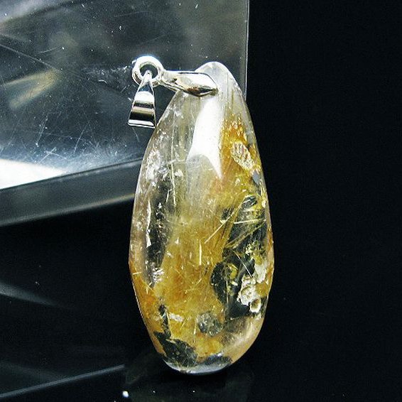 ゴールドタイチンルチル ペンダント [T134-4037]