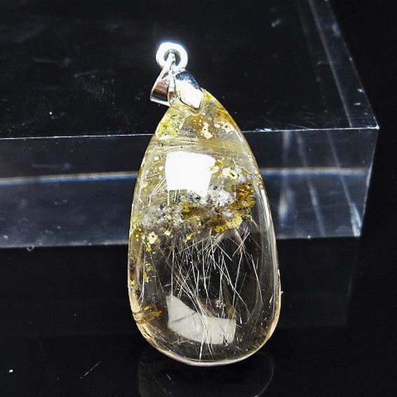 ゴールドタイチンルチル ペンダント [T134-4113]