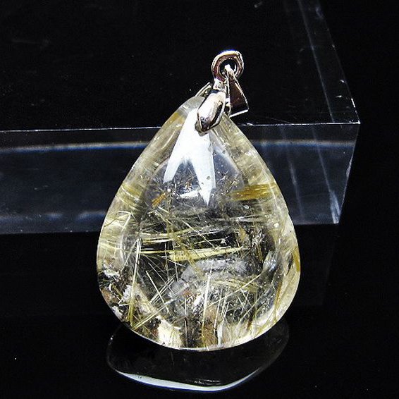 ゴールドタイチンルチル ペンダント [T134-4120]