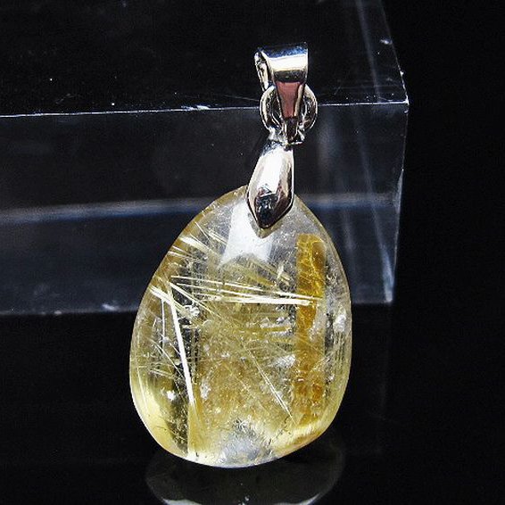 ゴールドタイチンルチル ペンダント [T134-4167]