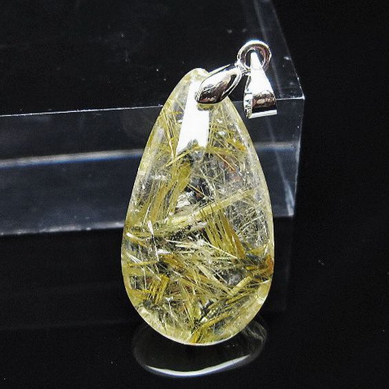 ゴールドタイチンルチル ペンダント [t134-4175]