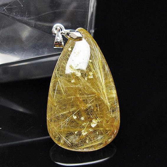 ゴールドタイチンルチル ペンダント [T134-4198]