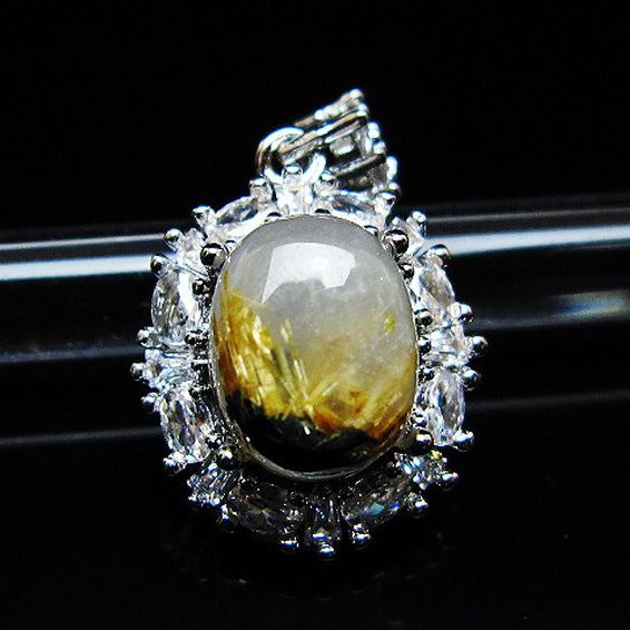 ゴールドタイチンルチル ペンダント [T134-4212]