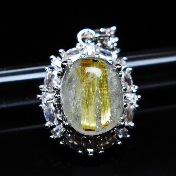 ゴールドタイチンルチル ペンダント [T134-4215]