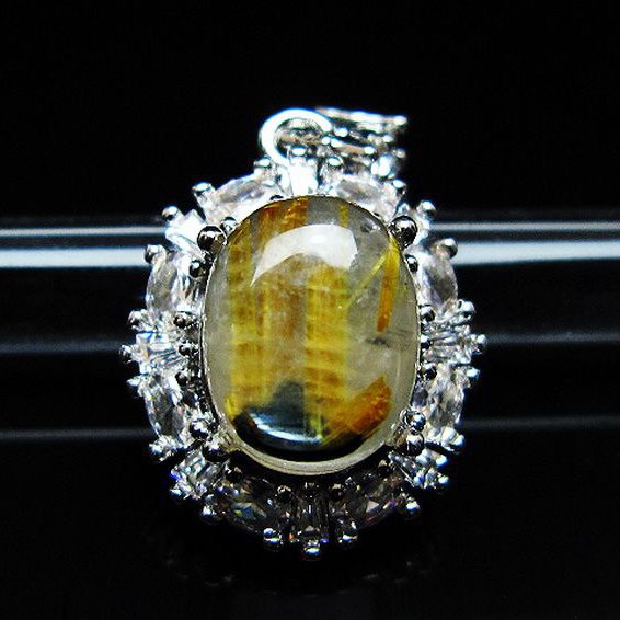 ゴールドタイチンルチル ペンダント [T134-4257]