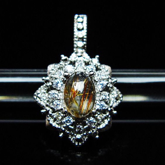 ファイナルグレード金針ルチル水晶 ペンダント [T134-4315]