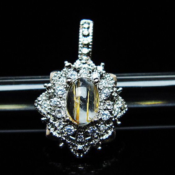 ファイナルグレード金針ルチル水晶 ペンダント [T134-4318]