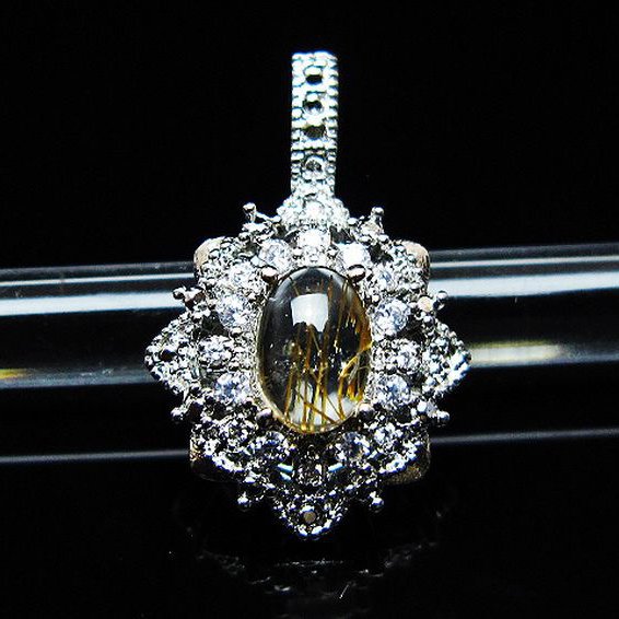 ファイナルグレード金針ルチル水晶 ペンダント [T134-4321]