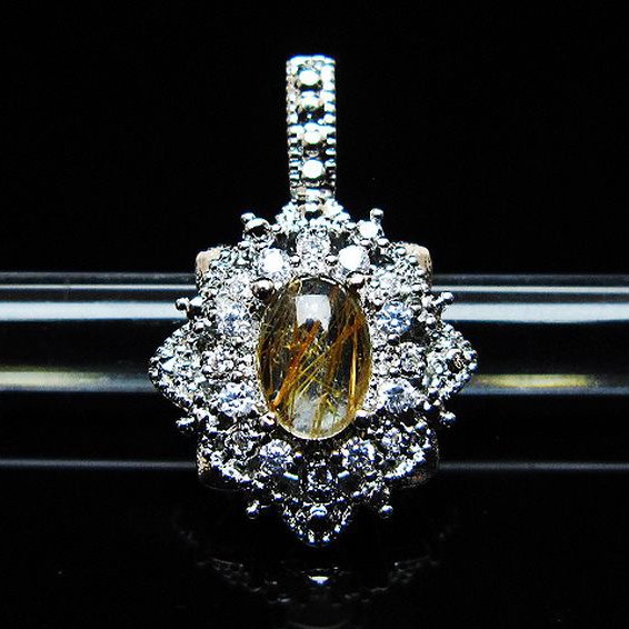 ファイナルグレード金針ルチル水晶 ペンダント [T134-4346]