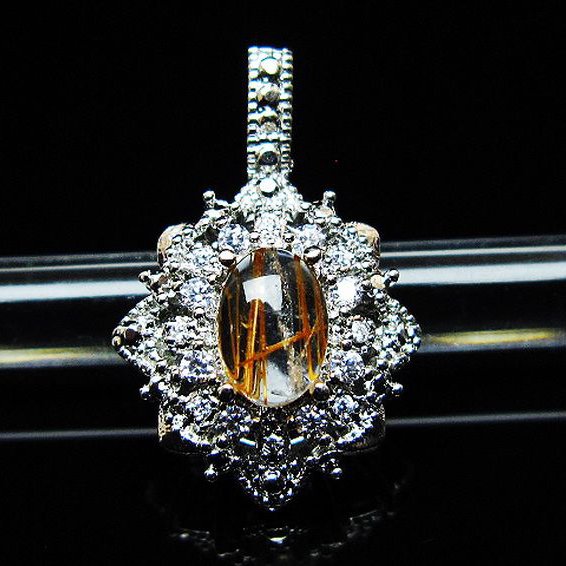 ファイナルグレード金針ルチル水晶 ペンダント [T134-4353]