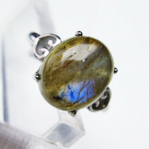 ラブラドライト 指輪 (14号)[T135-7116]