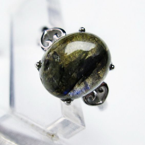 ラブラドライト 指輪 (15号)[T135-7119]