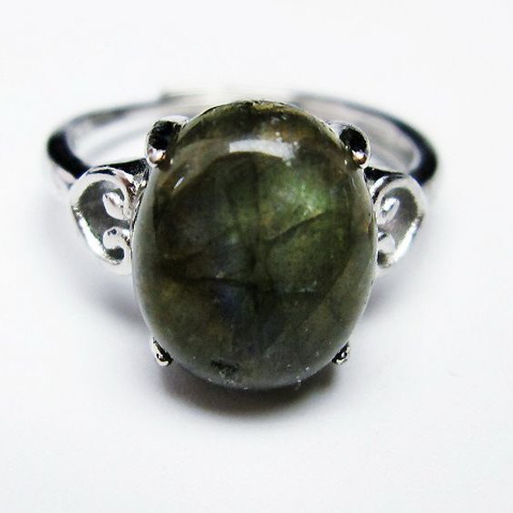 ラブラドライト 指輪 (14号)[T135-7166]