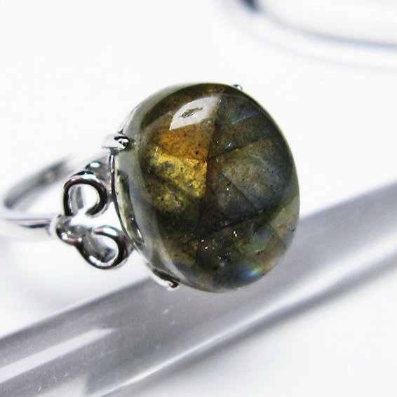 ラブラドライト 指輪 (15号)[T135-7218]