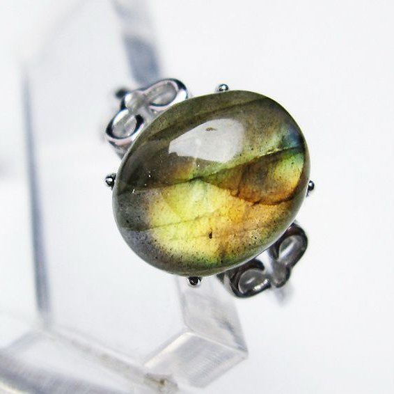 ラブラドライト 指輪 (14号)[T135-7227]