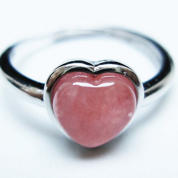 インカローズ ロードクロサイトハート 指輪 (15号)[T137-3153]