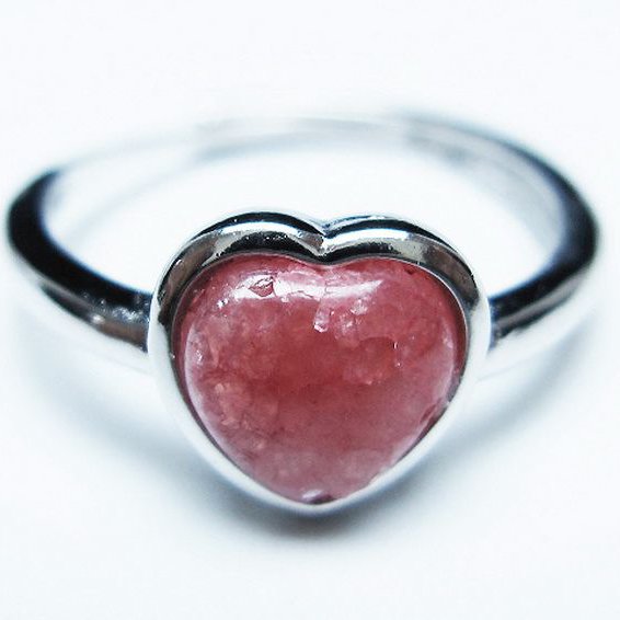 インカローズ ロードクロサイトハート 指輪 (14号)[T137-3276]